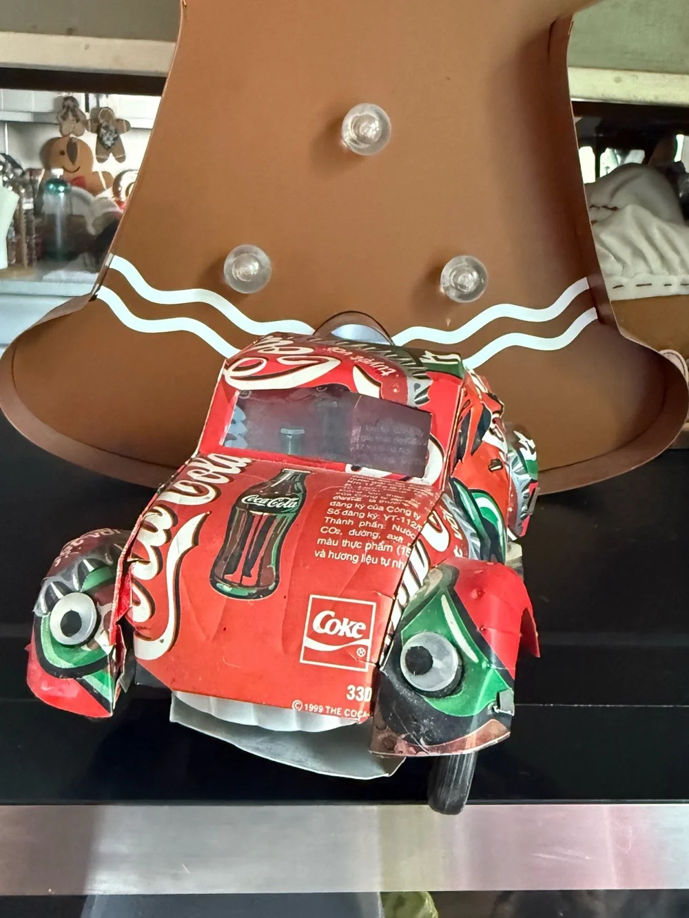 Handmade Coca-Cola Soda Can Folk Art Model Car Retro Beetle Collectible